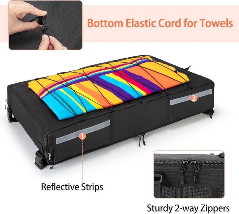 Fasrom T-top Storage Bag for Boat Life Jackets, Holds up to 4/6 Type II Life Jackets, Black (NOT INCLUDES LIFE JACKETS) - Image 4